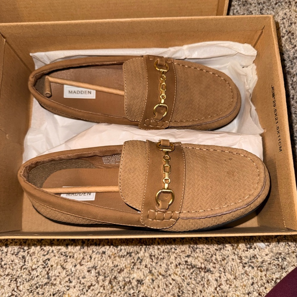 Amazon Kids Brown Loafers with Gold Accent